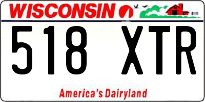 WI license plate 518XTR