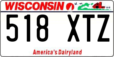 WI license plate 518XTZ