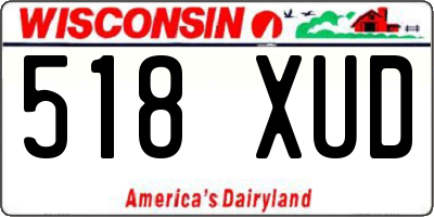 WI license plate 518XUD