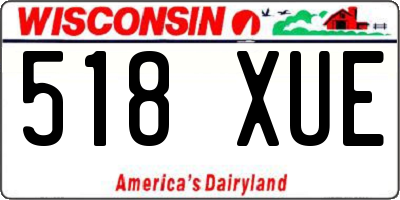 WI license plate 518XUE