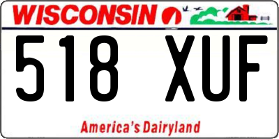 WI license plate 518XUF