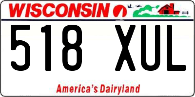 WI license plate 518XUL