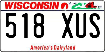 WI license plate 518XUS