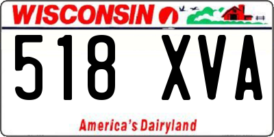 WI license plate 518XVA