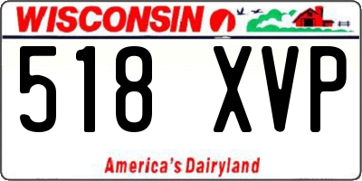 WI license plate 518XVP