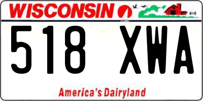 WI license plate 518XWA