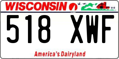 WI license plate 518XWF