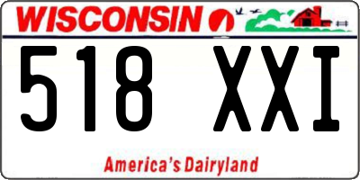 WI license plate 518XXI