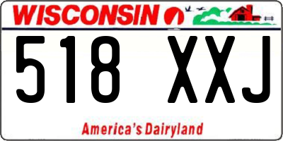 WI license plate 518XXJ