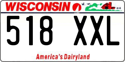 WI license plate 518XXL