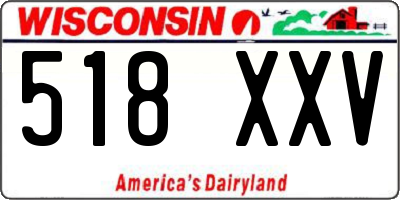 WI license plate 518XXV