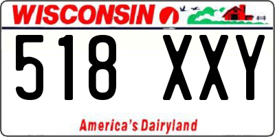 WI license plate 518XXY