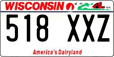 WI license plate 518XXZ