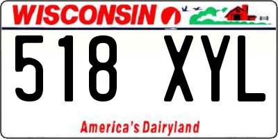 WI license plate 518XYL