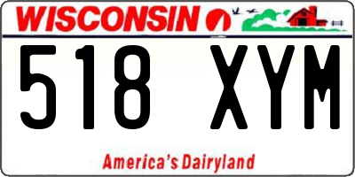 WI license plate 518XYM