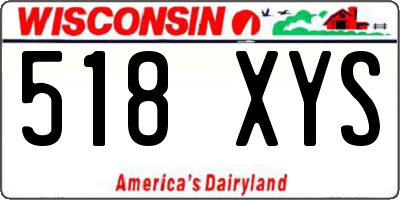 WI license plate 518XYS