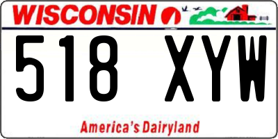 WI license plate 518XYW