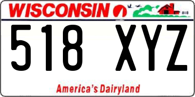 WI license plate 518XYZ