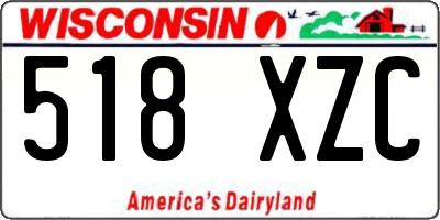 WI license plate 518XZC