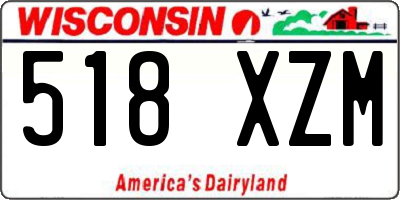 WI license plate 518XZM