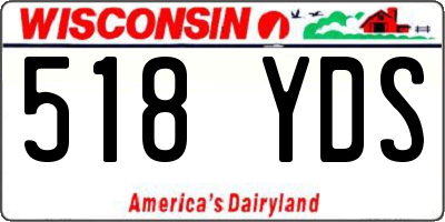 WI license plate 518YDS