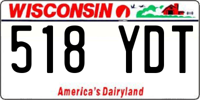 WI license plate 518YDT