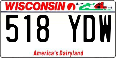 WI license plate 518YDW