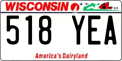 WI license plate 518YEA