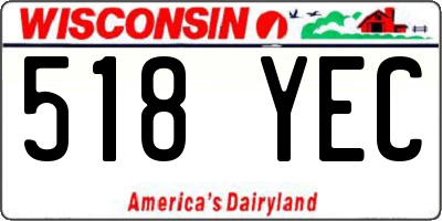 WI license plate 518YEC