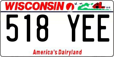 WI license plate 518YEE