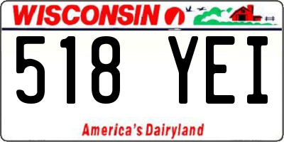 WI license plate 518YEI