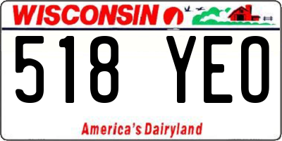 WI license plate 518YEO