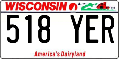 WI license plate 518YER