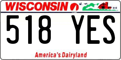 WI license plate 518YES