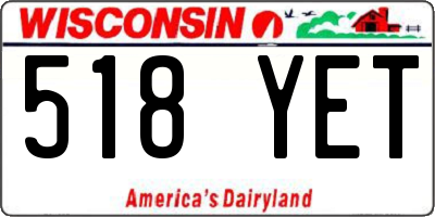 WI license plate 518YET