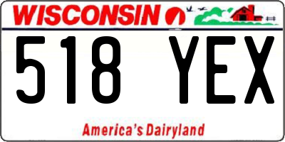 WI license plate 518YEX