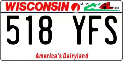 WI license plate 518YFS