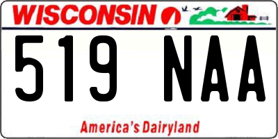 WI license plate 519NAA