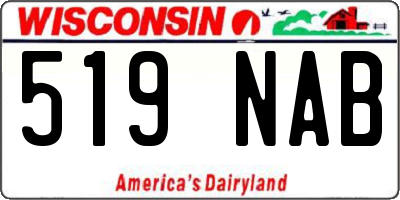WI license plate 519NAB