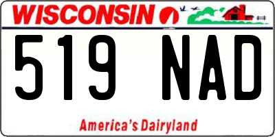 WI license plate 519NAD