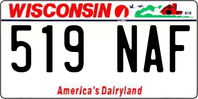 WI license plate 519NAF