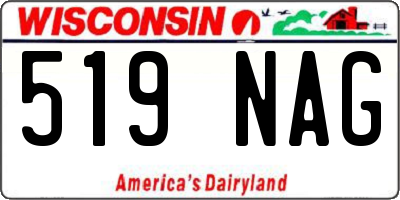 WI license plate 519NAG