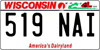 WI license plate 519NAI