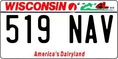 WI license plate 519NAV