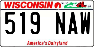 WI license plate 519NAW