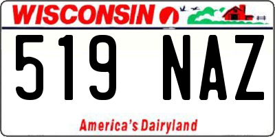 WI license plate 519NAZ