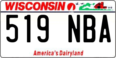 WI license plate 519NBA