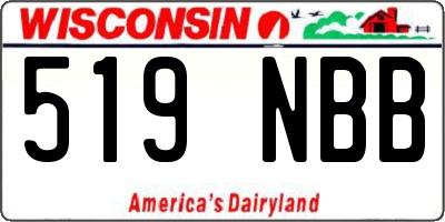 WI license plate 519NBB