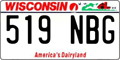 WI license plate 519NBG