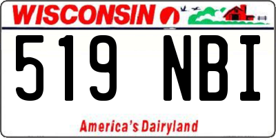 WI license plate 519NBI